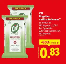 Lidl CIF lingettes antibactériennes offre