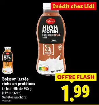 Lidl MILBONA Boisson lactée riche en protéines offre