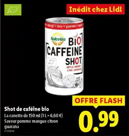 Lidl SOLEVITA Shot de caféine bio offre