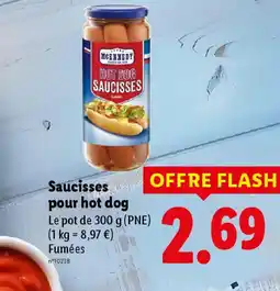 Lidl MCENNEDY Saucisses pour hot dog offre