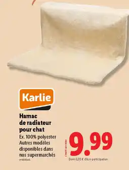 Lidl KARLIE Hamac de radiateur pour chat offre