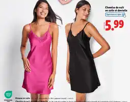 Lidl ESMARA Chemise de nuit en satin et dentelle offre