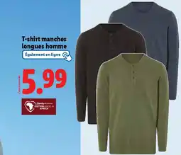 Lidl LIVERGYⓇ T-shirt manches longues homme offre