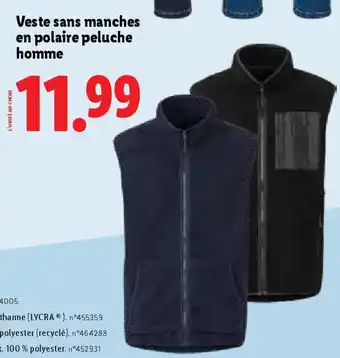 Lidl LIVERGYⓇ Veste sans manches en polaire peluche homme offre