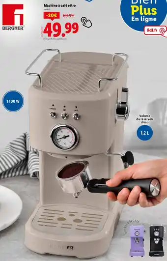 Lidl BERGNER Machine à café rétro offre