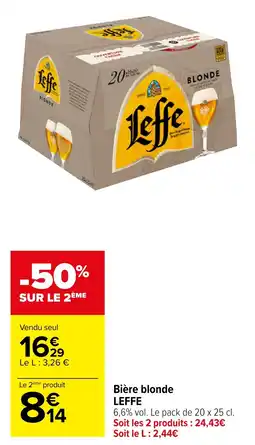 Carrefour Leffe bière blonde offre