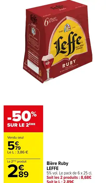 Carrefour Leffe bière ruby offre