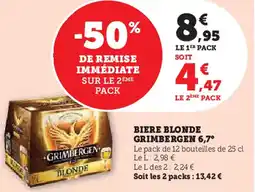 Super U Grimbergen biere blonde 6.7° offre