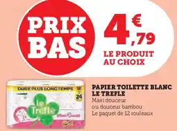 Super U Le trefle papier toilette blanc offre