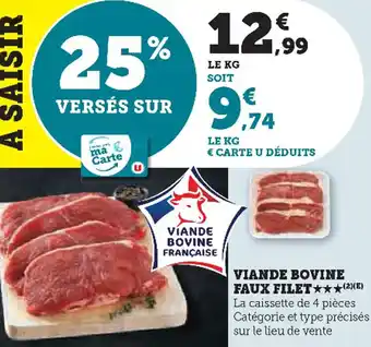 Super U Víande bovine française faux filet offre