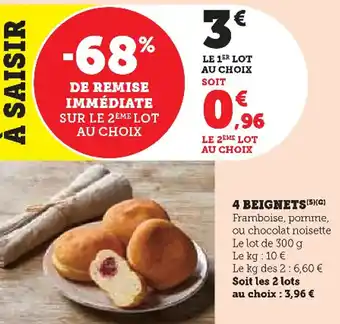 Super U 4 beignets offre