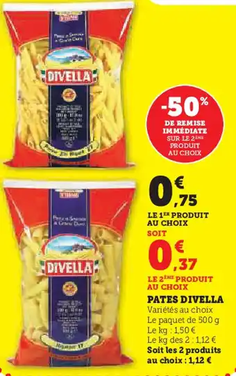 Super U Divella pates offre