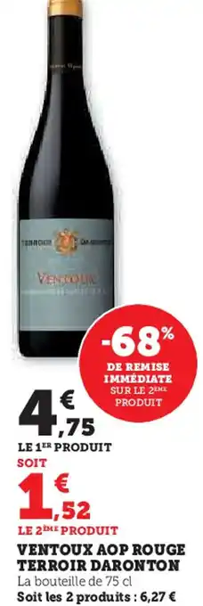 Super U Ventoux aop rouge terroir daronton offre