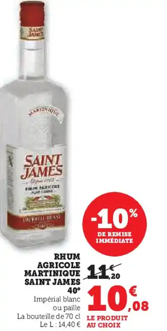 Super U Saint james rhum agricole martinique 40 offre