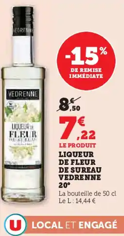 Super U Vedrenne liqueur de fleur de sureau 20 offre