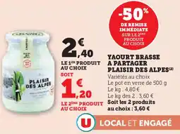 Super U Yaourt brasse a partager plaisir des alpes offre