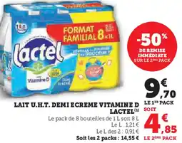 Super U Lactel lait u.h.t. demi ecreme vitamined offre