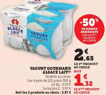 Super U Alsace lait yaourt gourmand offre