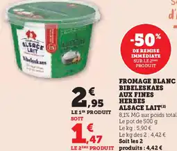 Super U Alsace lait fromage blanc bibeleskaes aux fines herbes offre