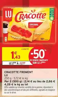 Intermarché Lu - cracotte froment offre