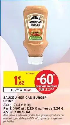 Intermarché Heinz - sauce american burger offre