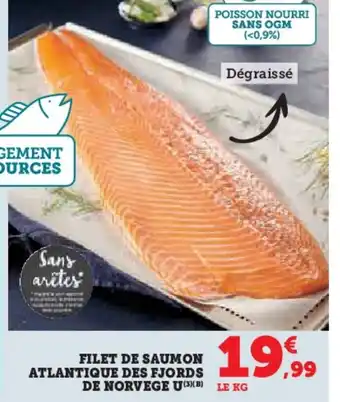 Super U Filet de saumon atlantique des fjords de norvege u(3)(b) le kg offre