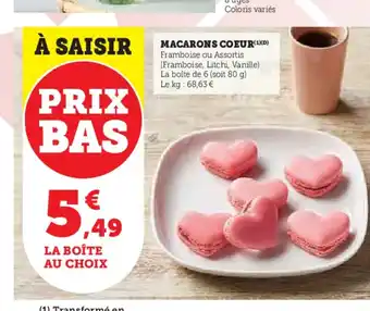 Super U Macarons coeur(¹)(d) offre