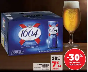 Super U Biere blonde 1664 5.5° offre