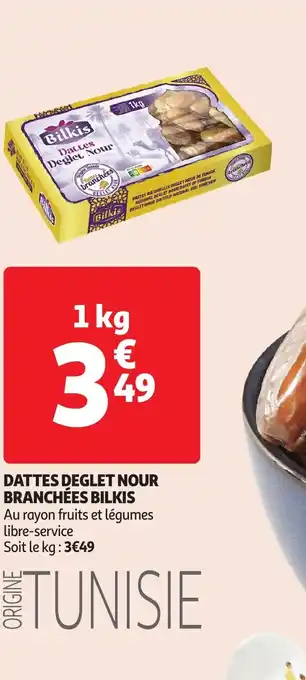 Auchan Dattes naturelles deglet nour de tunisie offre