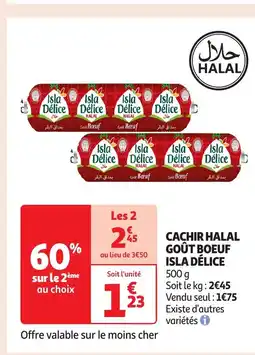 Auchan Cachir halal goût boeuf isla délice offre