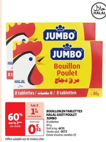 Auchan Bouillon en tablettes halal goût poulet offre