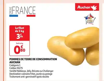 Auchan Pommes de terre de consommation offre