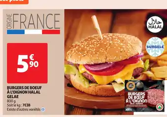 Auchan Burgers de boeuf à l'oignon halal offre