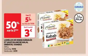 Auchan Lamelles de kebab surgelée et sauce blanche halal offre