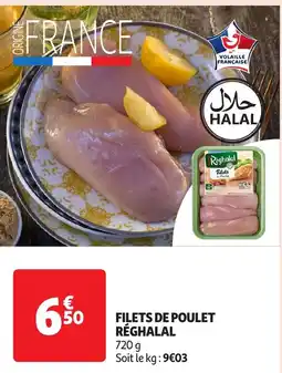 Auchan Filets de poulet réghalal offre