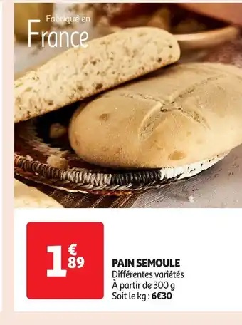 Auchan Pain semoule offre