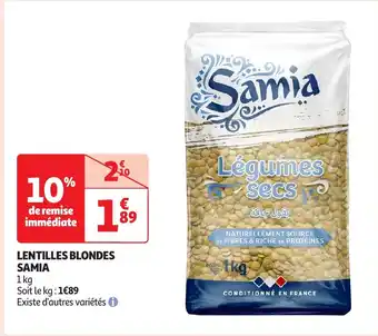 Auchan Lentilles blondes samia offre