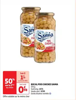 Auchan Bocal pois chiches samia offre