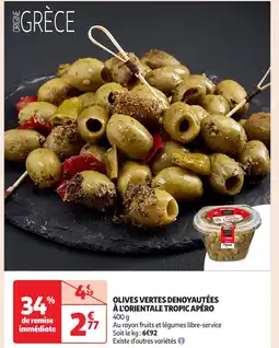 Auchan Olives vertes denoyautées à l'orientale tropic apéro offre