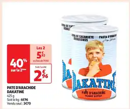 Auchan Pate d'arachide dakatine offre