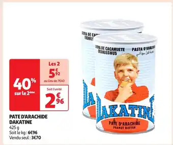 Auchan Pate d'arachide dakatine offre