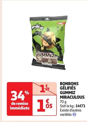 Auchan Bonbons gélifiés gummiz miraculous offre