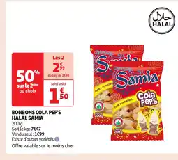 Auchan Bonbons cola pep's halal samia offre