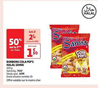 Auchan Bonbons cola pep's halal samia offre