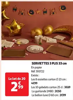 Auchan SERVIETTES 3 PLIS offre