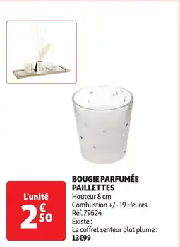 Auchan Bougie parfumée paillettes offre