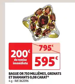 Auchan Bague or 750 millièmes, grenats offre