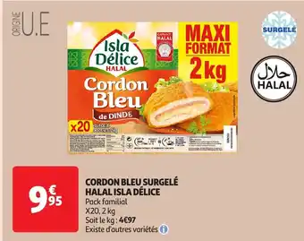 Auchan Cordon bleu surgelé halal isla délice offre