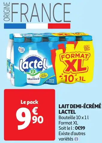 Auchan Lait demi-écrémé lactel offre