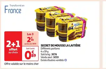 Auchan Secret de mousse la laitière offre